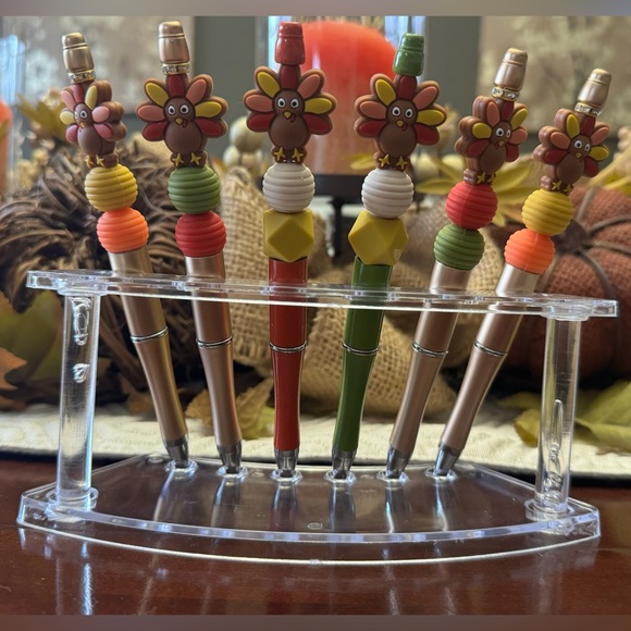 One Handcrafted Thanksgiving Turkey Writing Pen Holiday Beaded Boutique - Picture 2 of 4